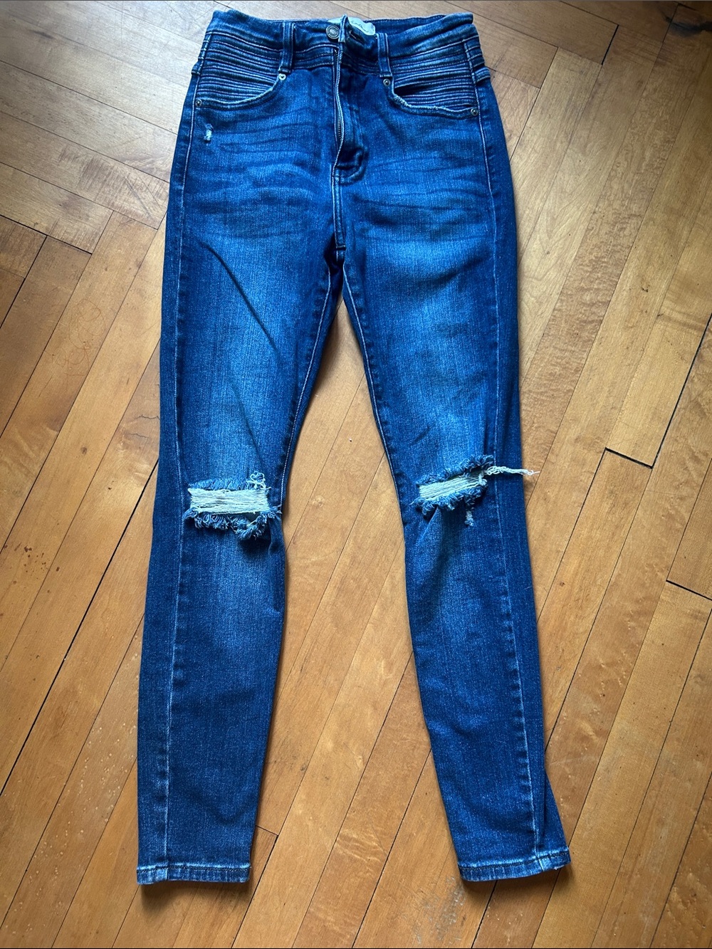KanCan Dark Blue Ripped High-Rise Skinny Jeans